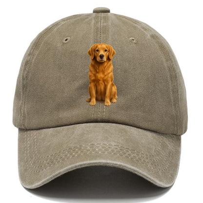 golden retriever portrait on brown background Hat