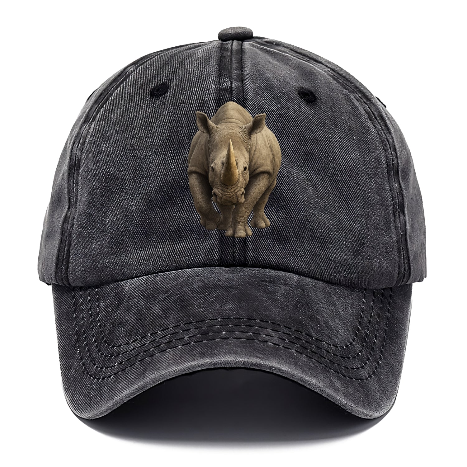 rhino portrait intense gaze illustration Hat