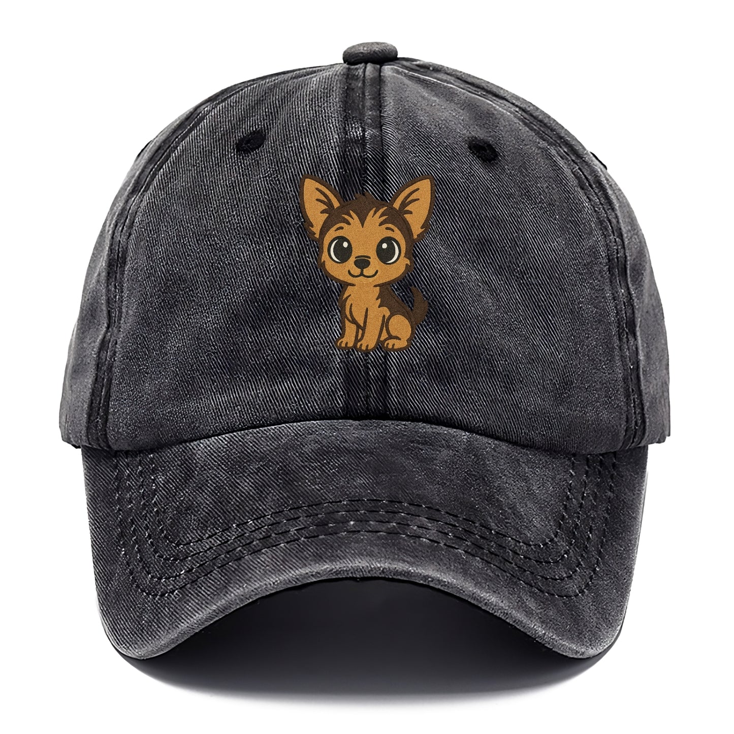 chorkie chihuahuayorkie mix sitting pose portrait design Hat