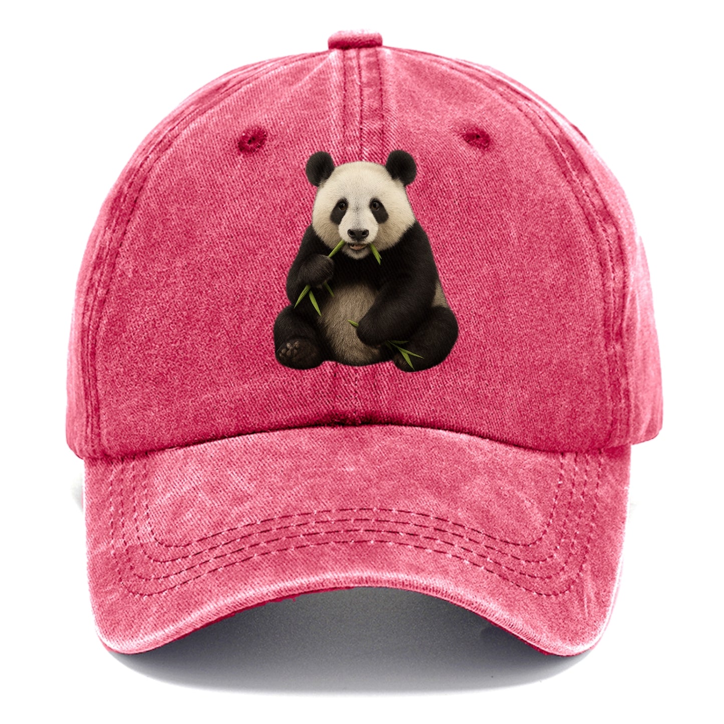 realistic panda eating bamboo hat Hat