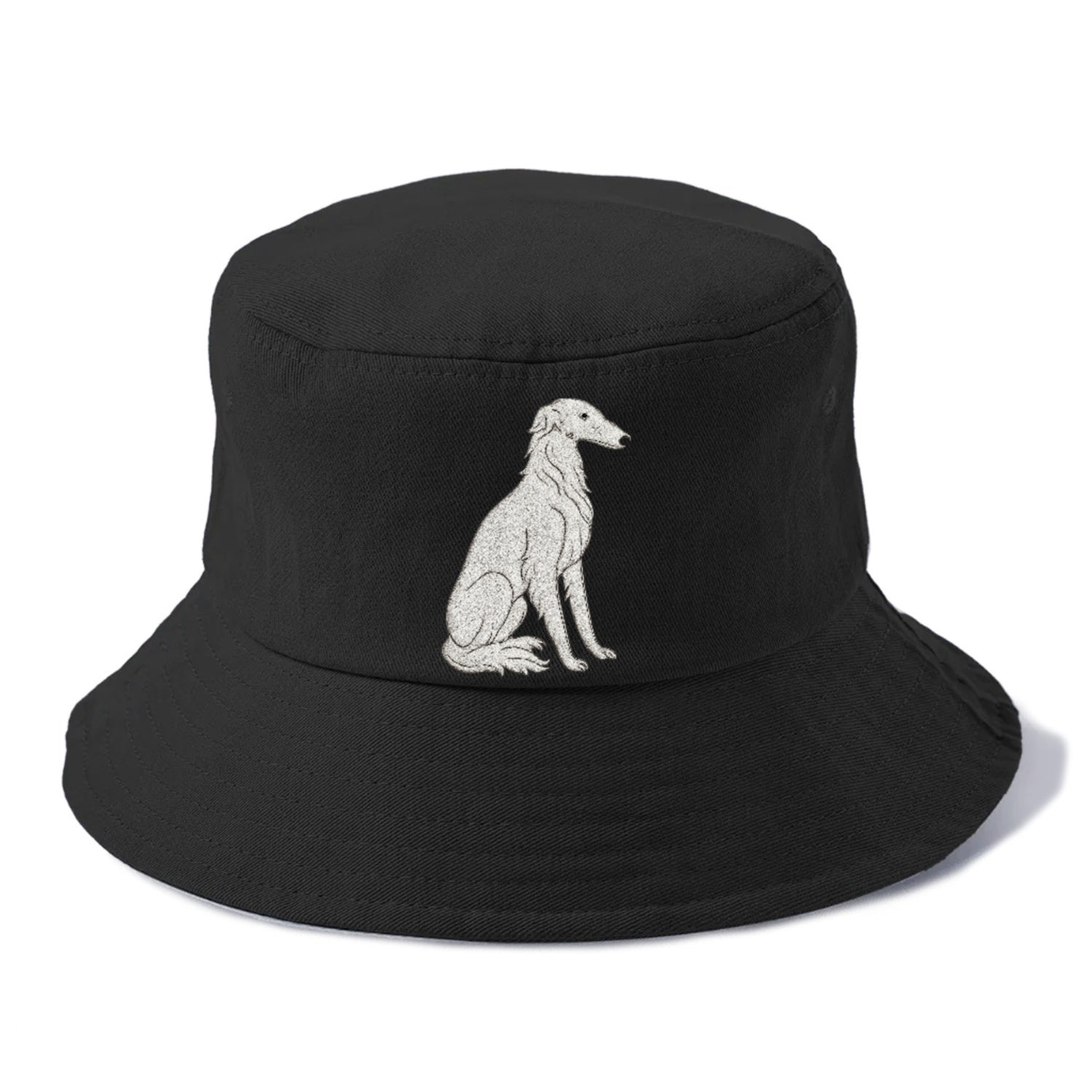 Borzoi White Sitting Pose Hat