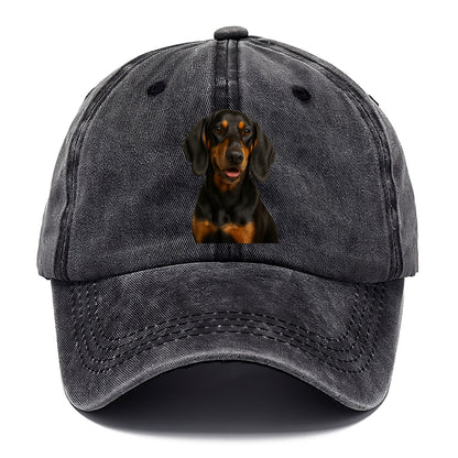 black tan coonhound portrait design Hat