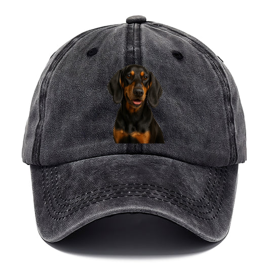 black tan coonhound portrait design Hat