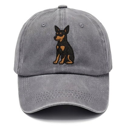 miniature-pinscher-black-tan-regal-poise Hat