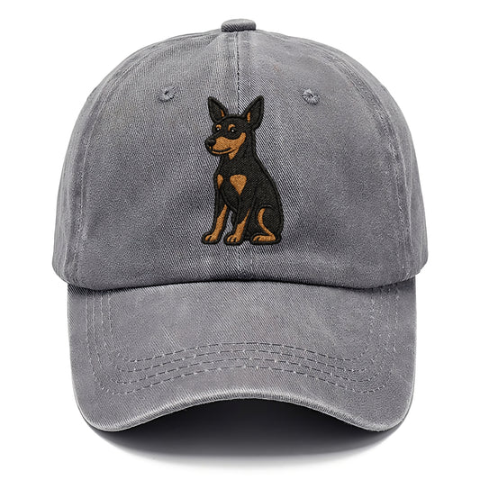 miniature-pinscher-black-tan-regal-poise Hat