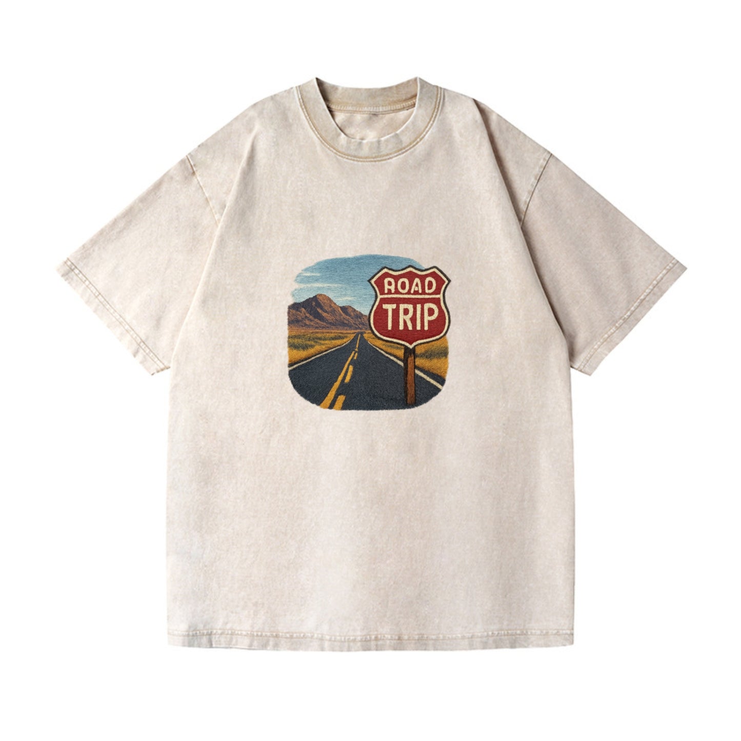 american road trip scenic embroidery Hat