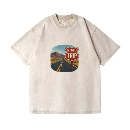 american road trip scenic embroidery Hat