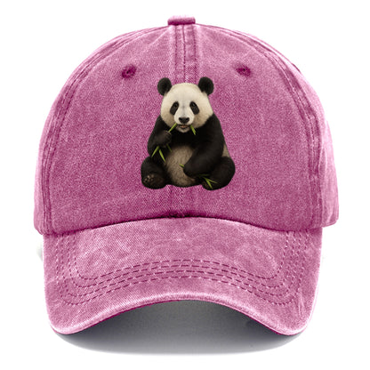 realistic panda eating bamboo hat Hat