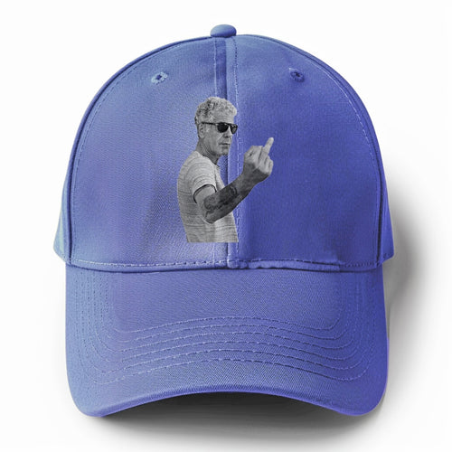 Anthony Bourdain Middle Finger Solid Color Baseball Cap
