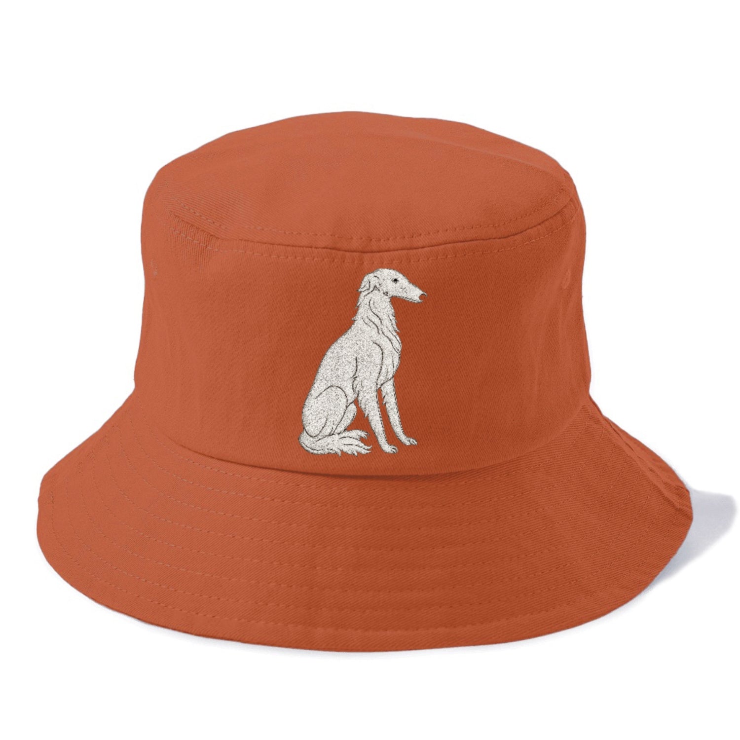 Borzoi White Sitting Pose Hat