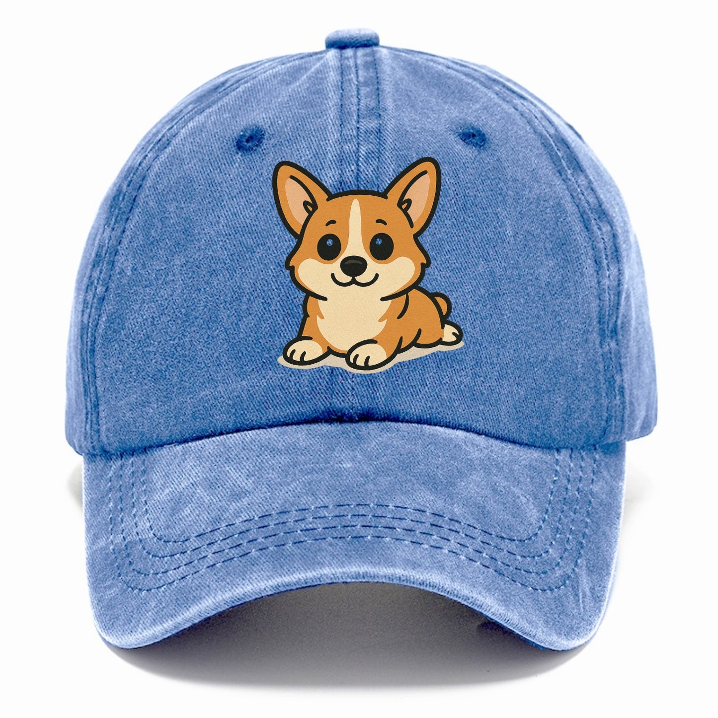 corgi sploot position portrait design Hat