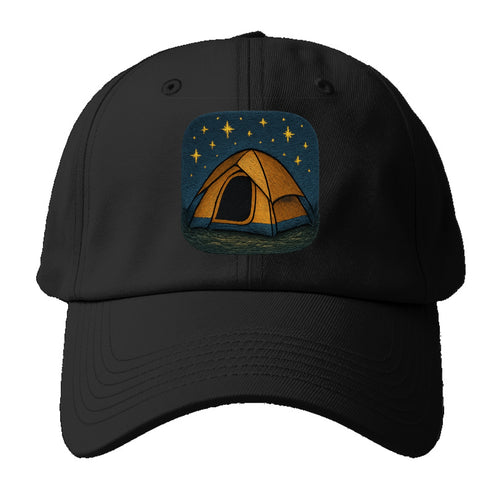 Starlit Tent Under Night Sky Baseball Cap For Big Heads