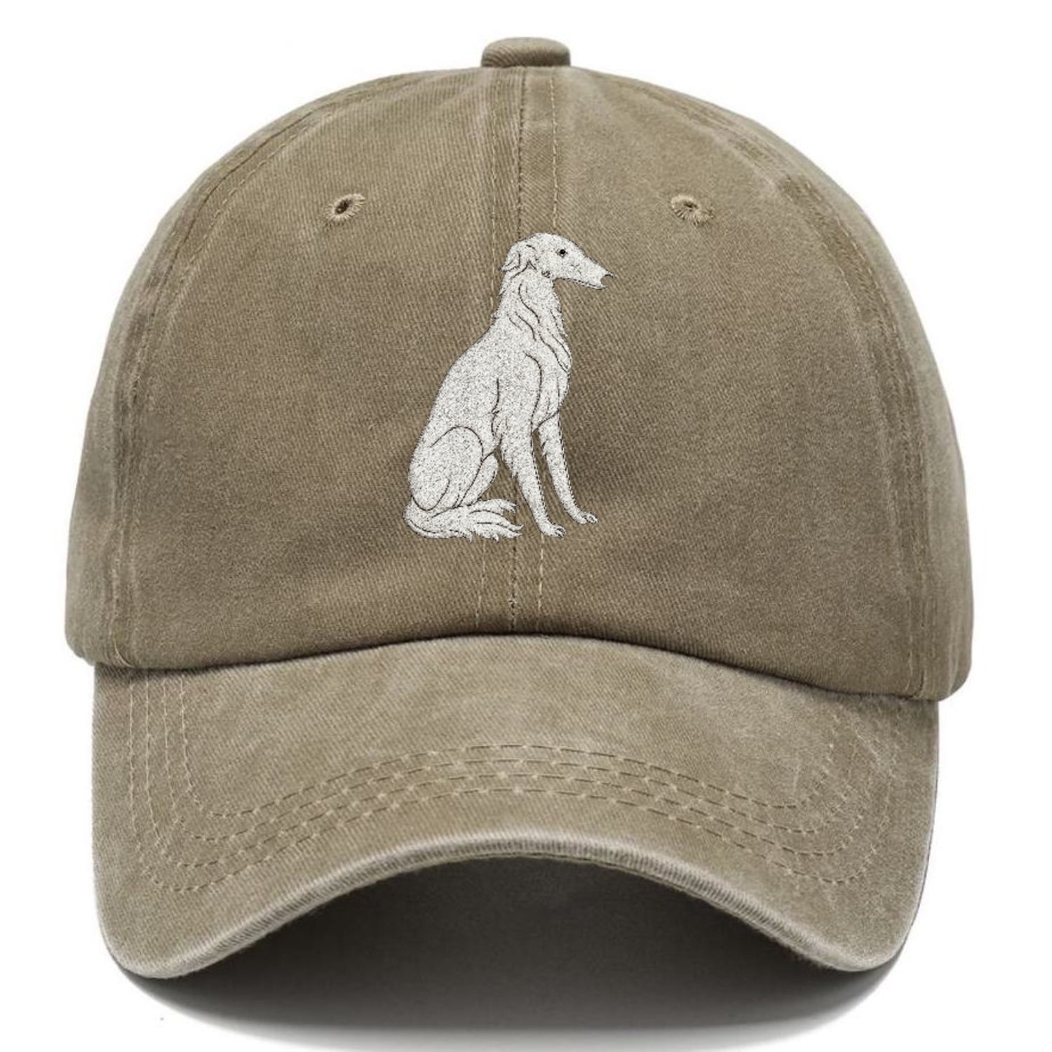 Borzoi White Sitting Pose Hat
