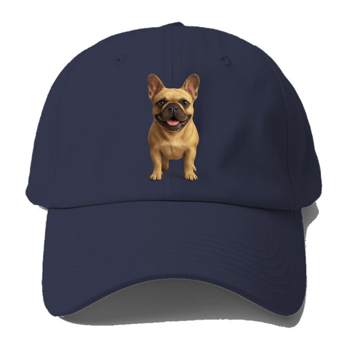 Smiling French Bulldog Portrait Hat Design Baseball Cap For Big Heads