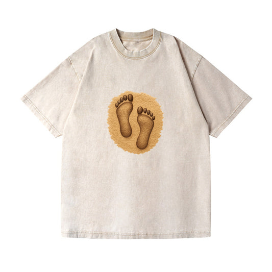 footprints in the sand sepia tone Hat