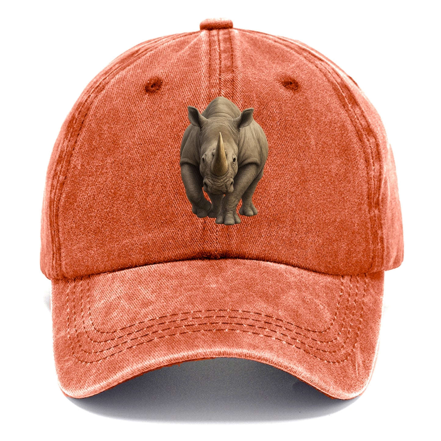 majestic rhino frontal portrait Hat