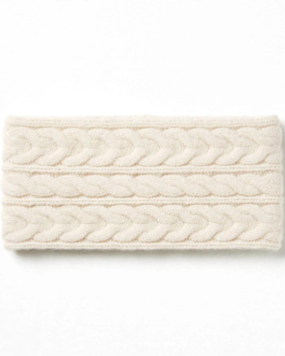 Merino Wool Knit Headband - Wide Braided Ear Warmer