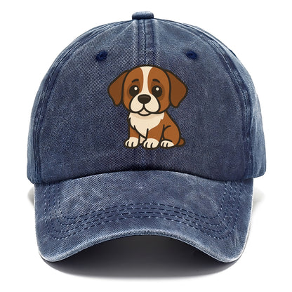 saint bernard brown and white sitting pose with gentle expression portrait design Hat