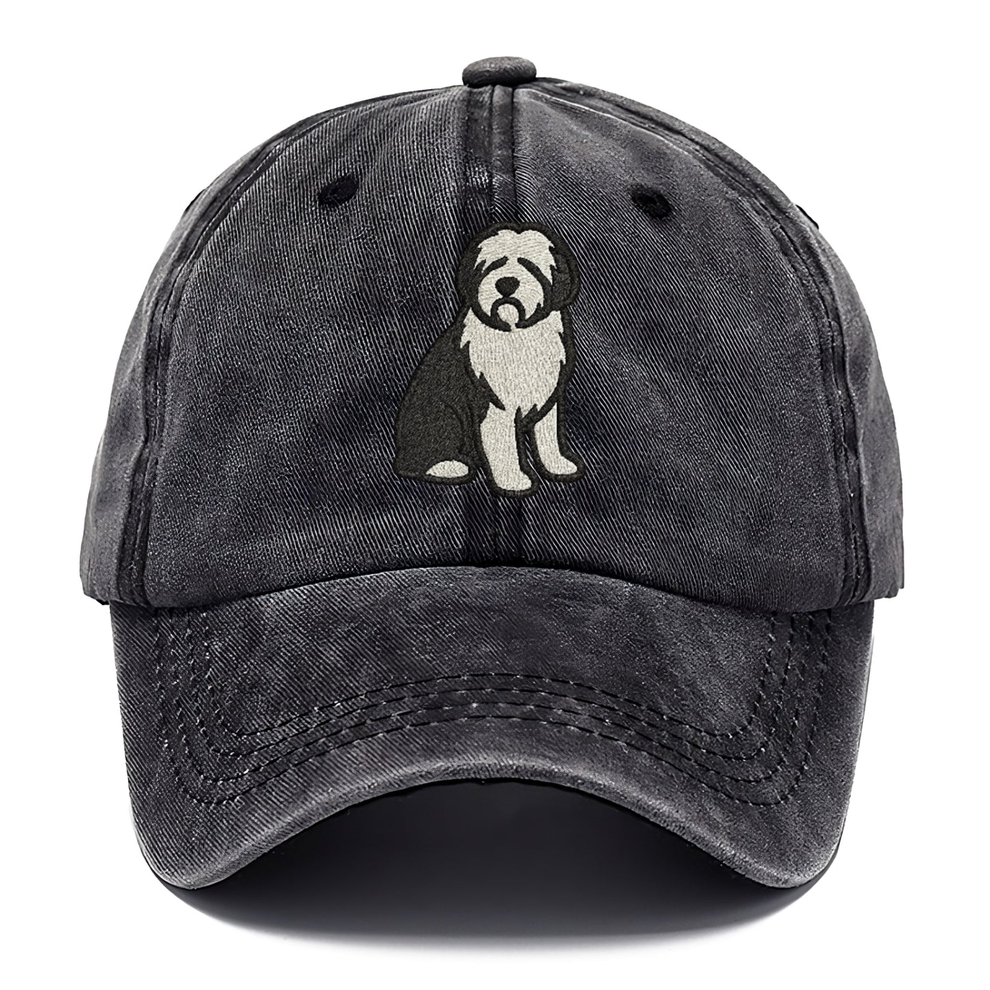 Old English Sheepdog Black And White Pose Hat