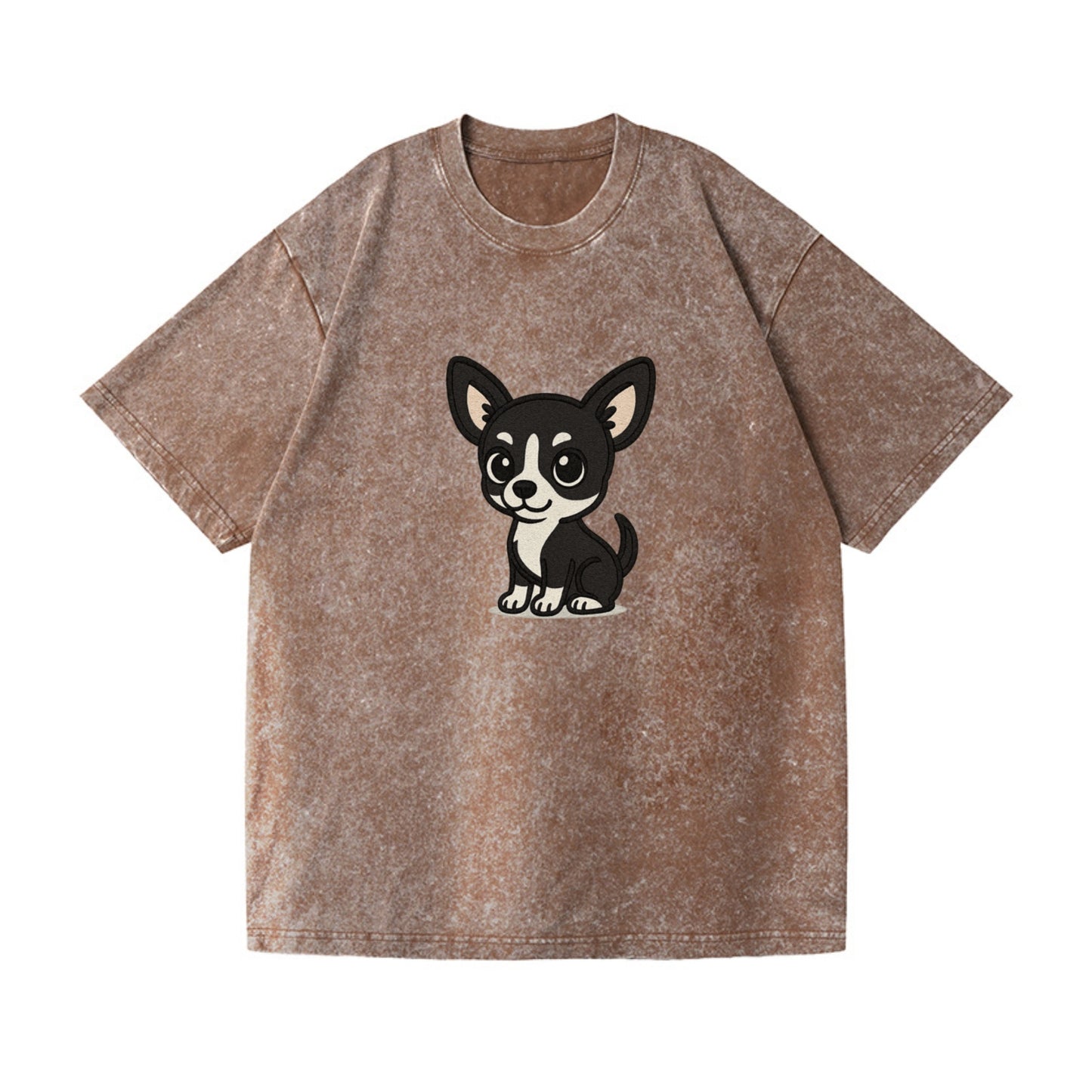 chihuahua black and white sitting pose portrait design Hat