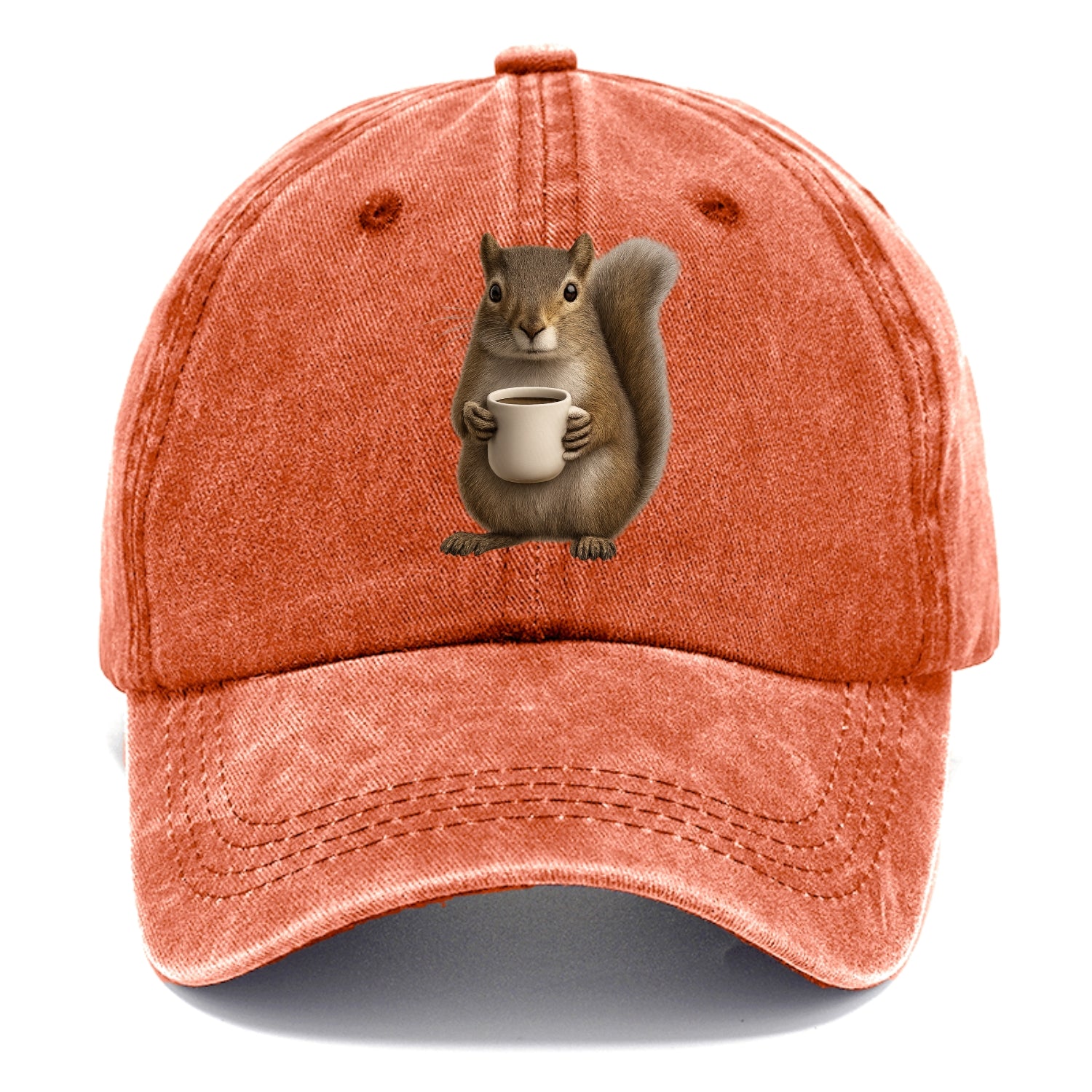 squirrel holding coffee cup art Hat