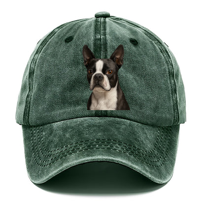 boston terrier portrait design Hat