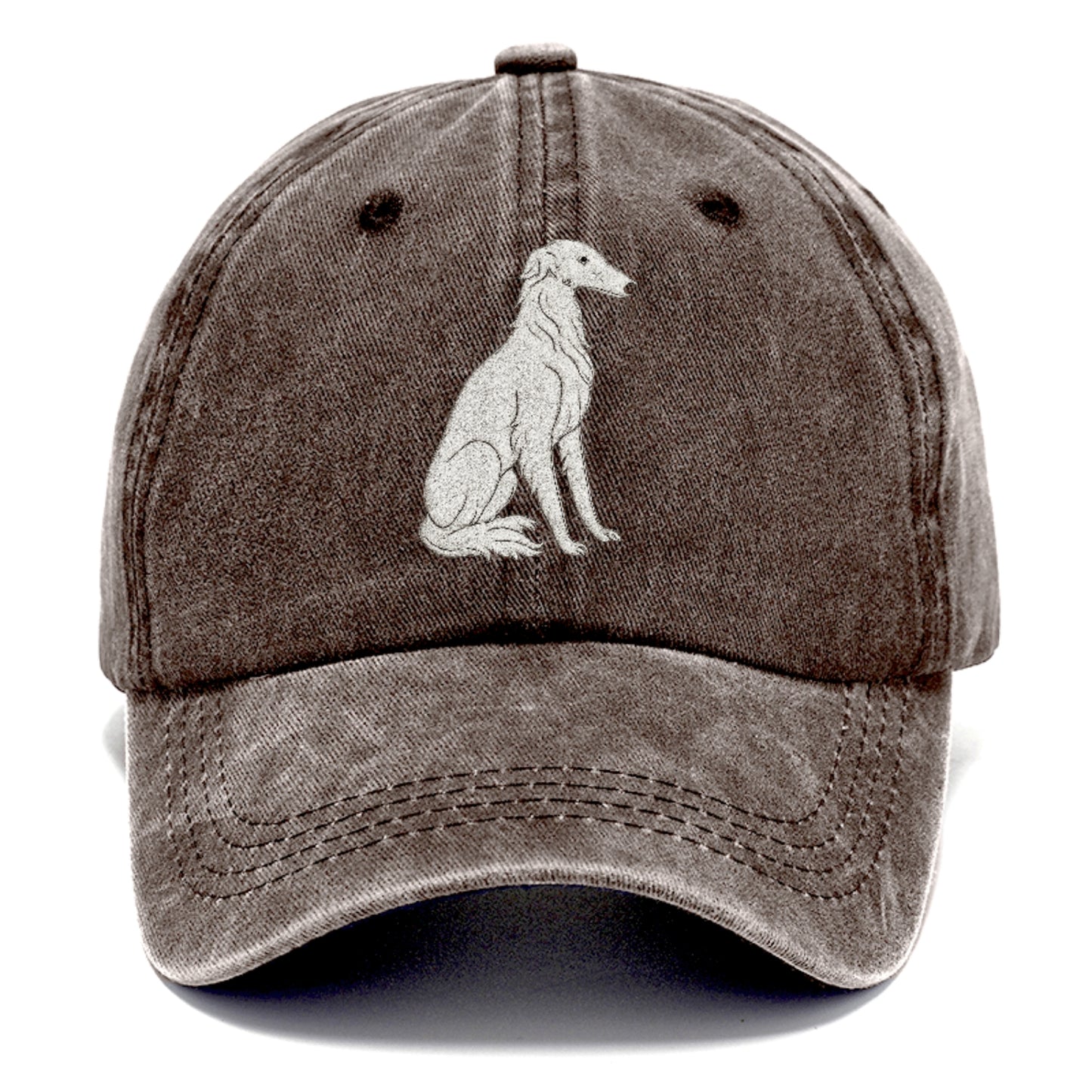 Borzoi White Sitting Pose Hat