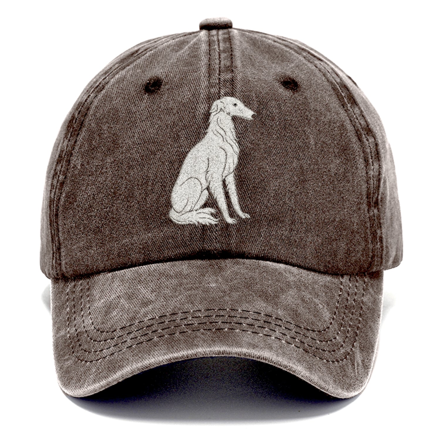 Borzoi White Sitting Pose Hat