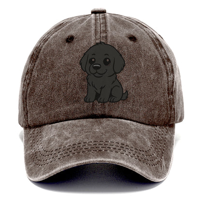 newfoundland black sitting pose with gentle giant expression portrait design Hat