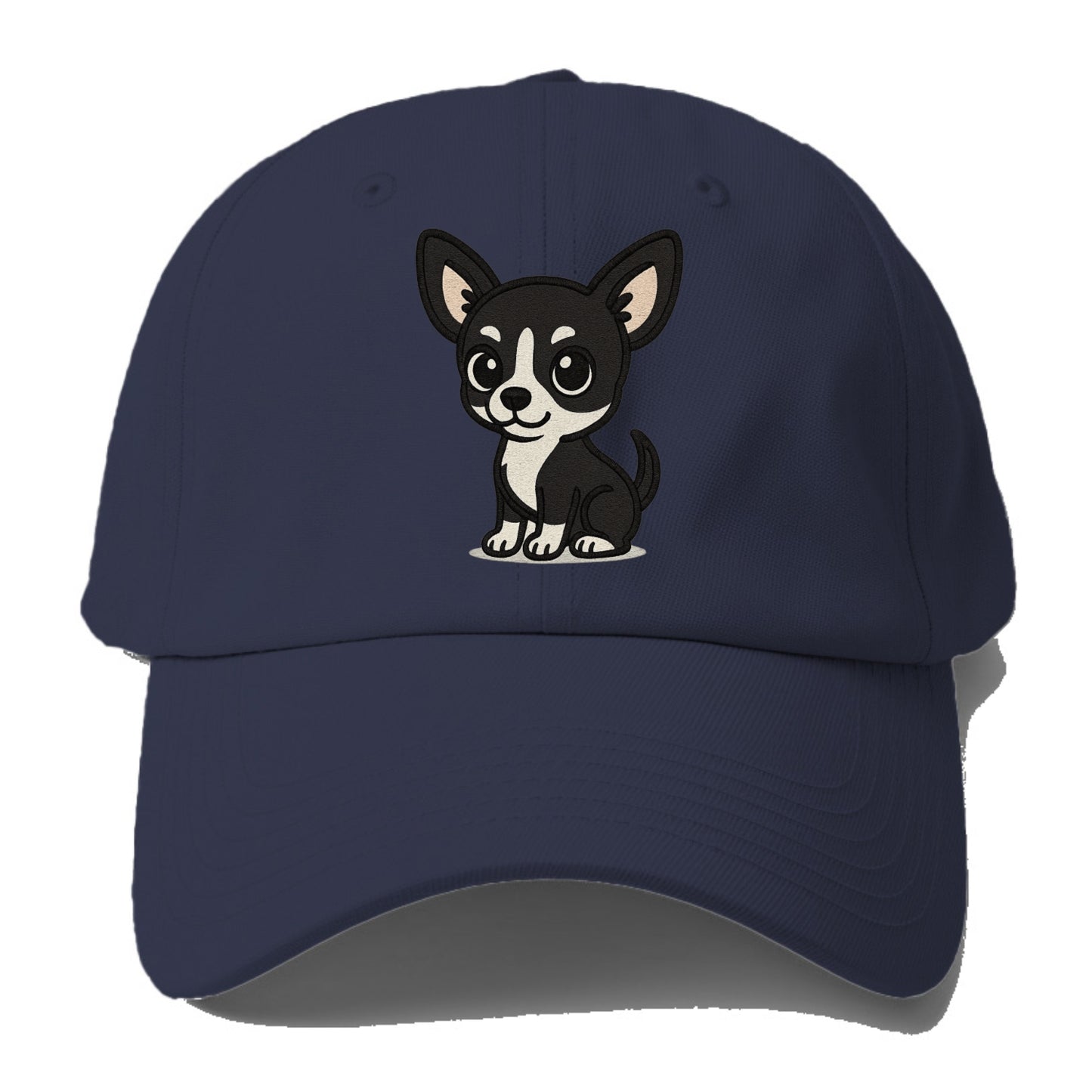 chihuahua black and white sitting pose portrait design Hat