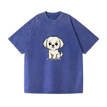 maltese pure white fluffy sitting pose portrait design Hat