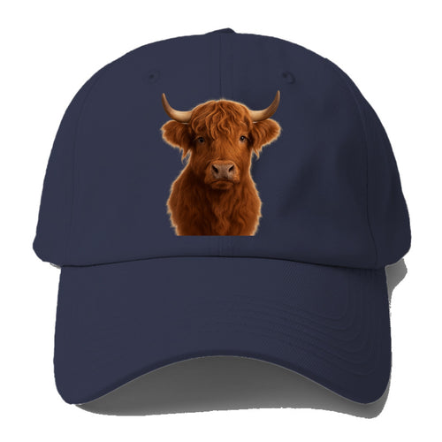 Highland Cow Portrait Design Baseball Cap For Big Heads