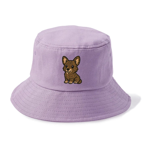 Welsh Corgi Cardigan Brindle Sitting Pose Portrait Design Bucket Hat