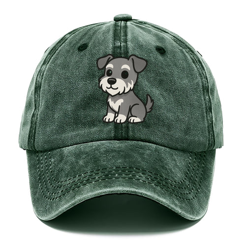 Schnoodle Gray And White Sitting Pose Portrait Design Classic Cap
