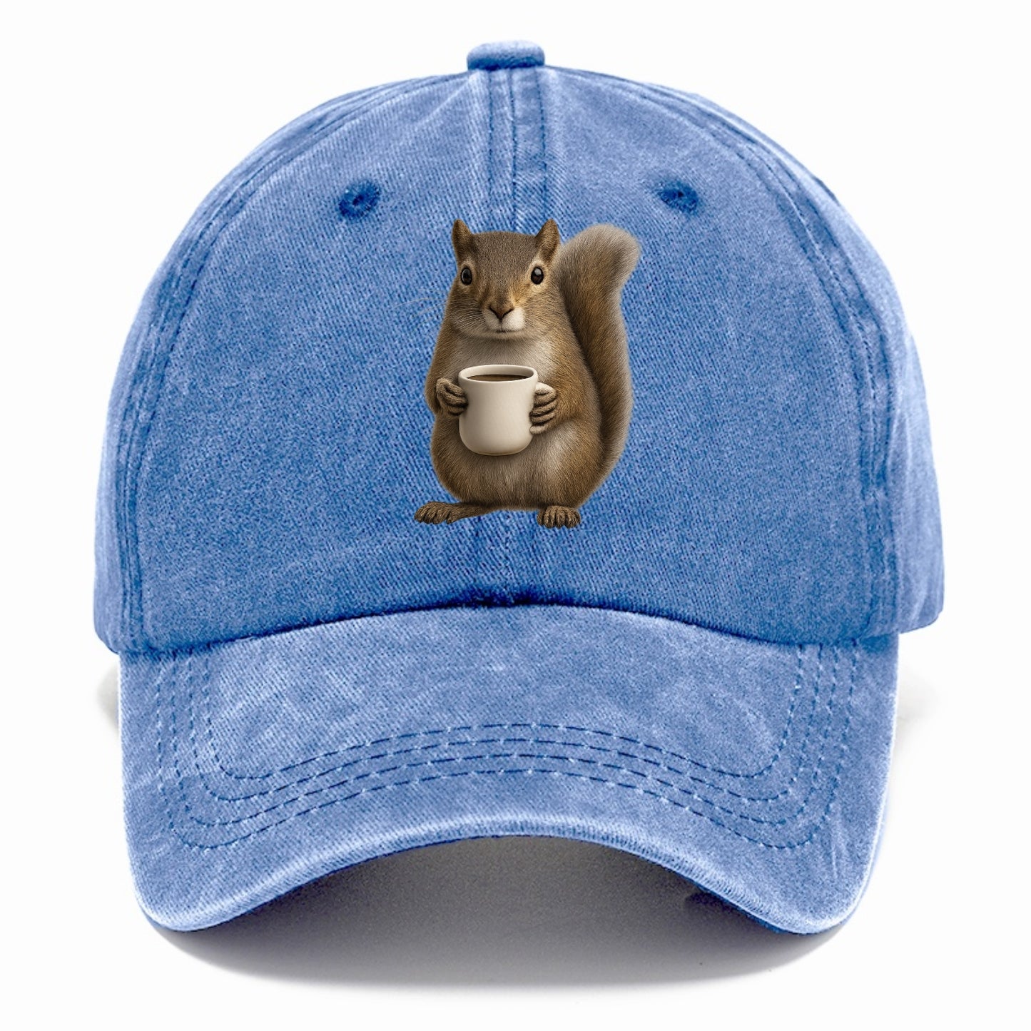 squirrel holding coffee cup art Hat
