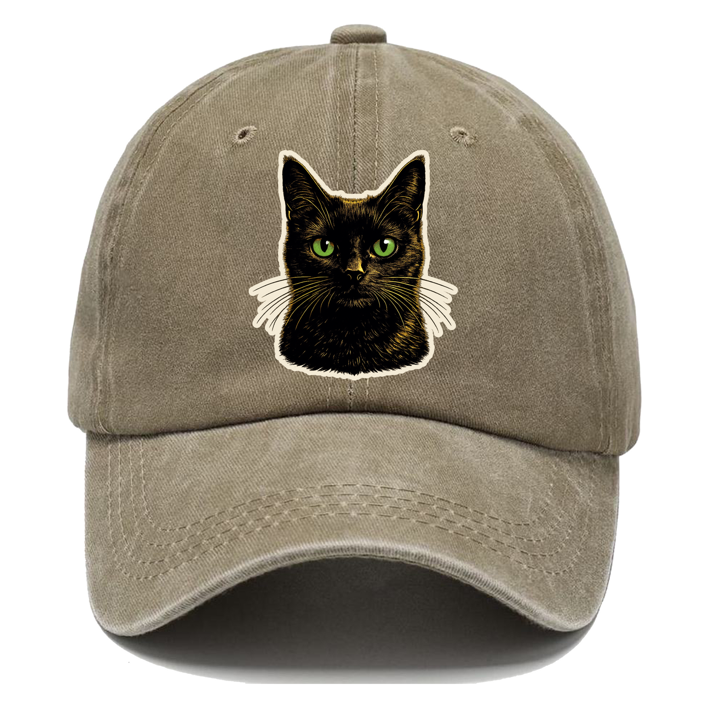 Green Eyed Black Cat Classic Cap