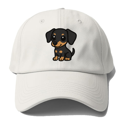 Miniature Pinscher Black And Tan Sitting Pose Portrait Design Baseball Cap For Big Heads
