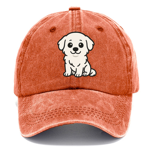 Great Pyrenees White Fluffy Sitting Pose Portrait Design Classic Cap