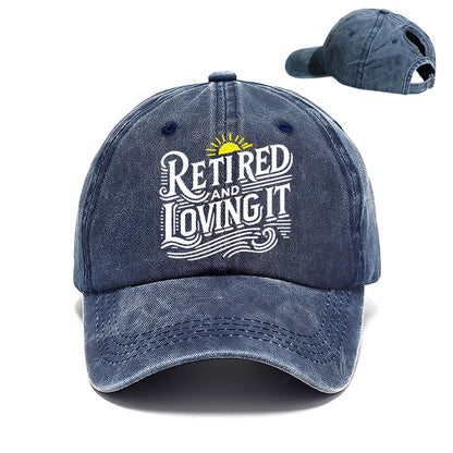 Gorra de béisbol con cola de caballo jubilada y encantada para mujer en primavera y verano