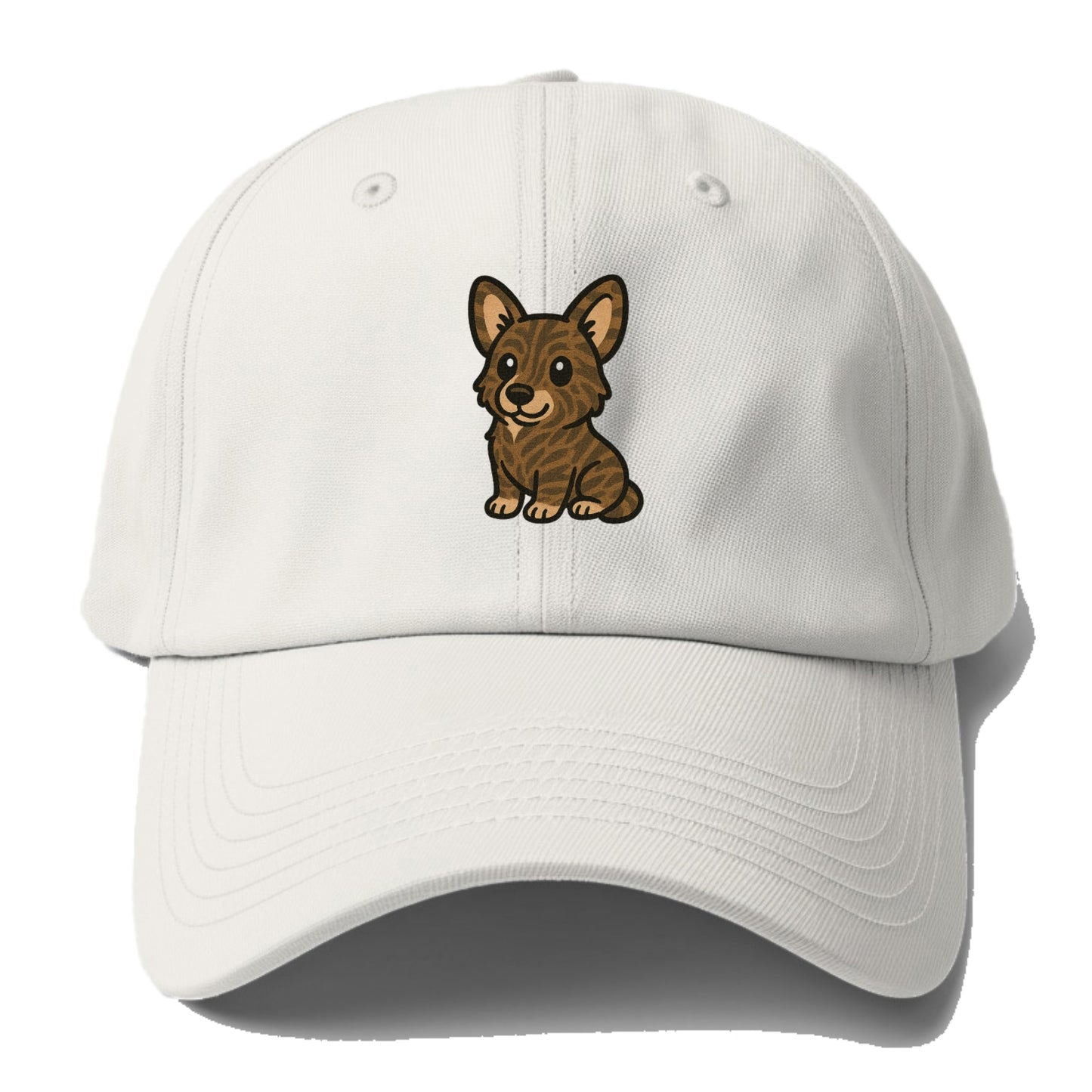 welsh corgi cardigan brindle sitting pose portrait design Hat