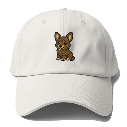 welsh corgi cardigan brindle sitting pose portrait design Hat