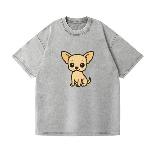Chihuahua Cream Colored Sitting Pose Portrait Design Vintage T-shirt
