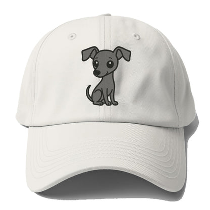italian greyhound gray sitting pose with thin build portrait design Hat