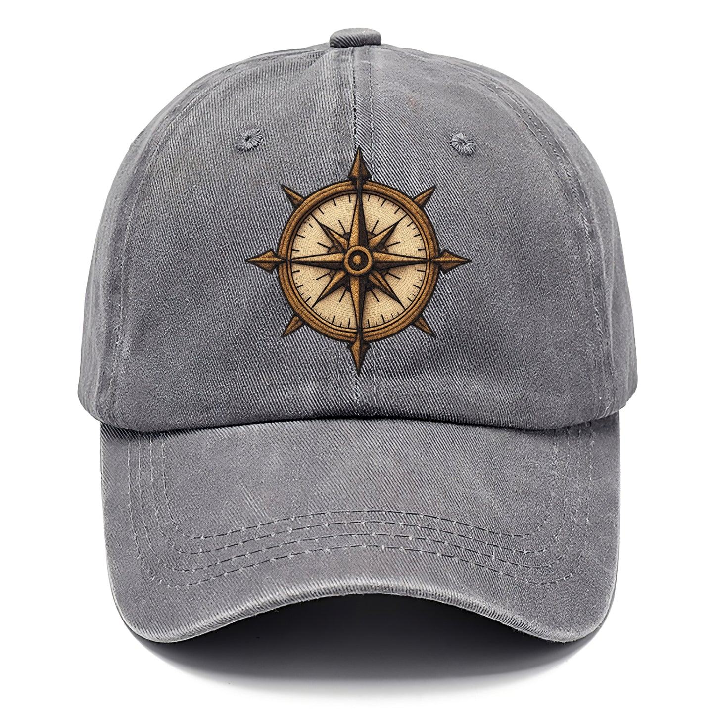 antique compass rose with golden texture Hat