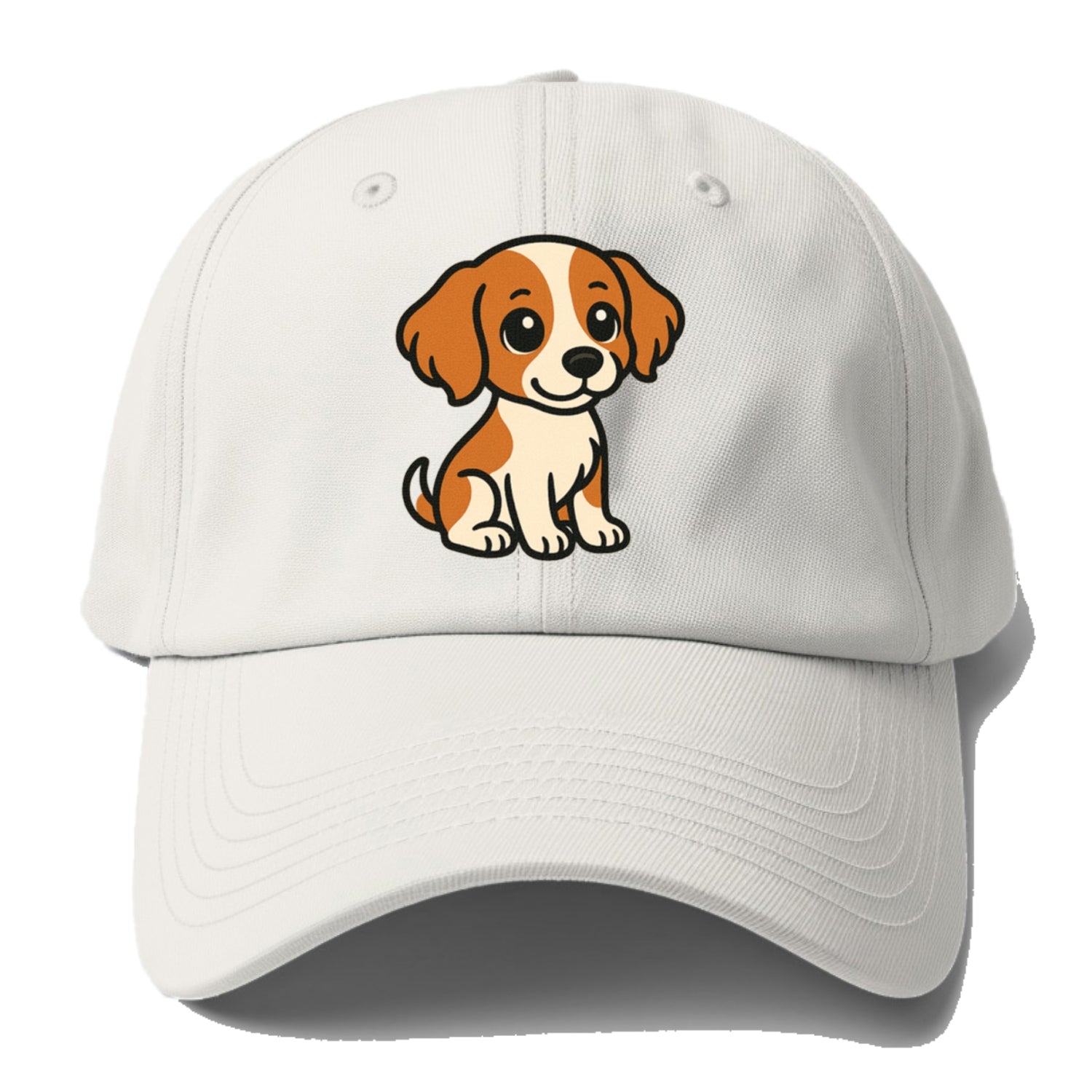 brittany spaniel orange and white sitting pose portrait design Hat