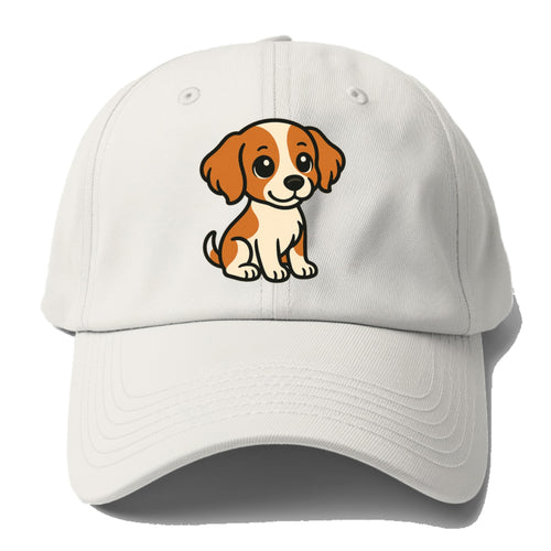 Brittany Spaniel Orange And White Sitting Pose Portrait Design Baseball Cap