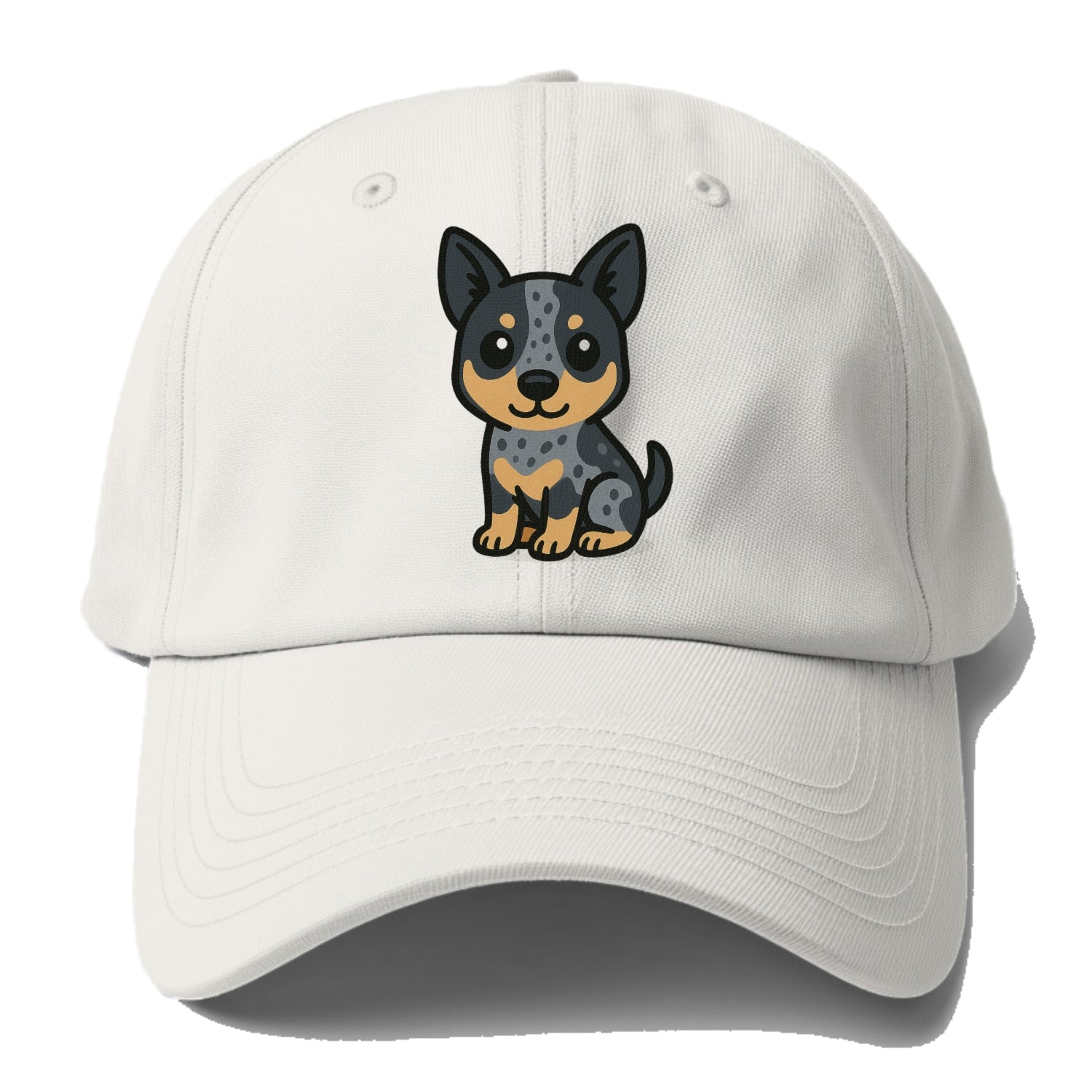 australian cattle dog blue heeler sitting pose portrait design Hat