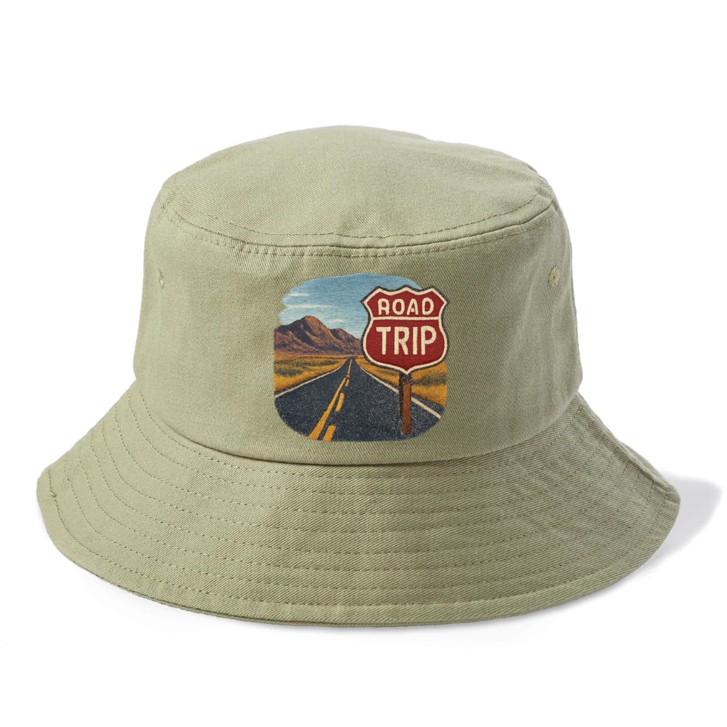 american road trip scenic embroidery Hat