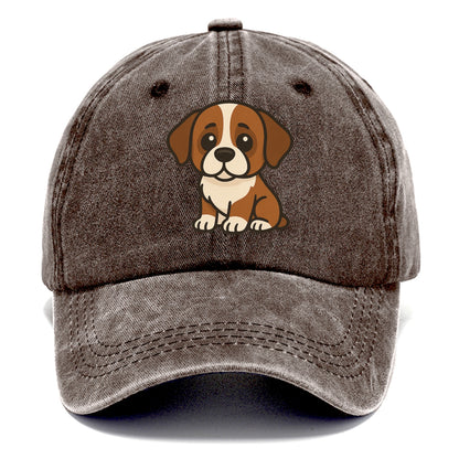 saint bernard brown and white sitting pose with gentle expression portrait design Hat
