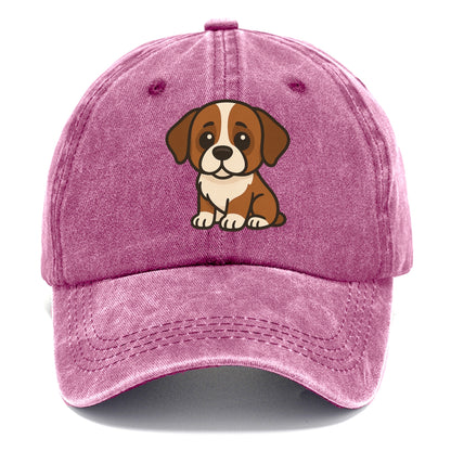 saint bernard brown and white sitting pose with gentle expression portrait design Hat